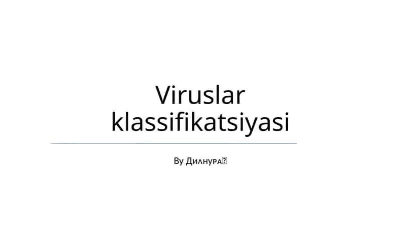 Viruslar klassifikatsiyasi 1