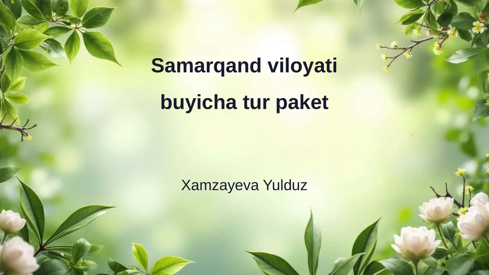 Samarqand viloyati buyicha tur paket 1
