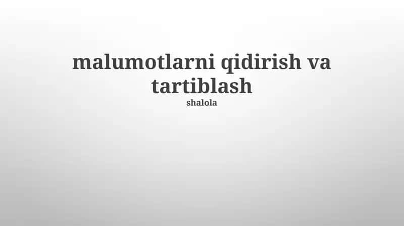To'g'rilash saralash 1