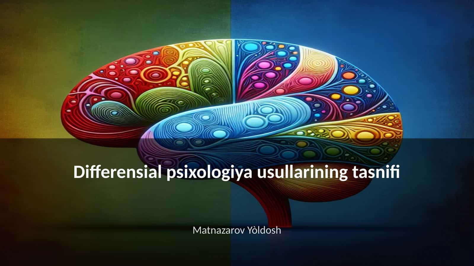 Differensial psixologiya usullarining tasnifi 1