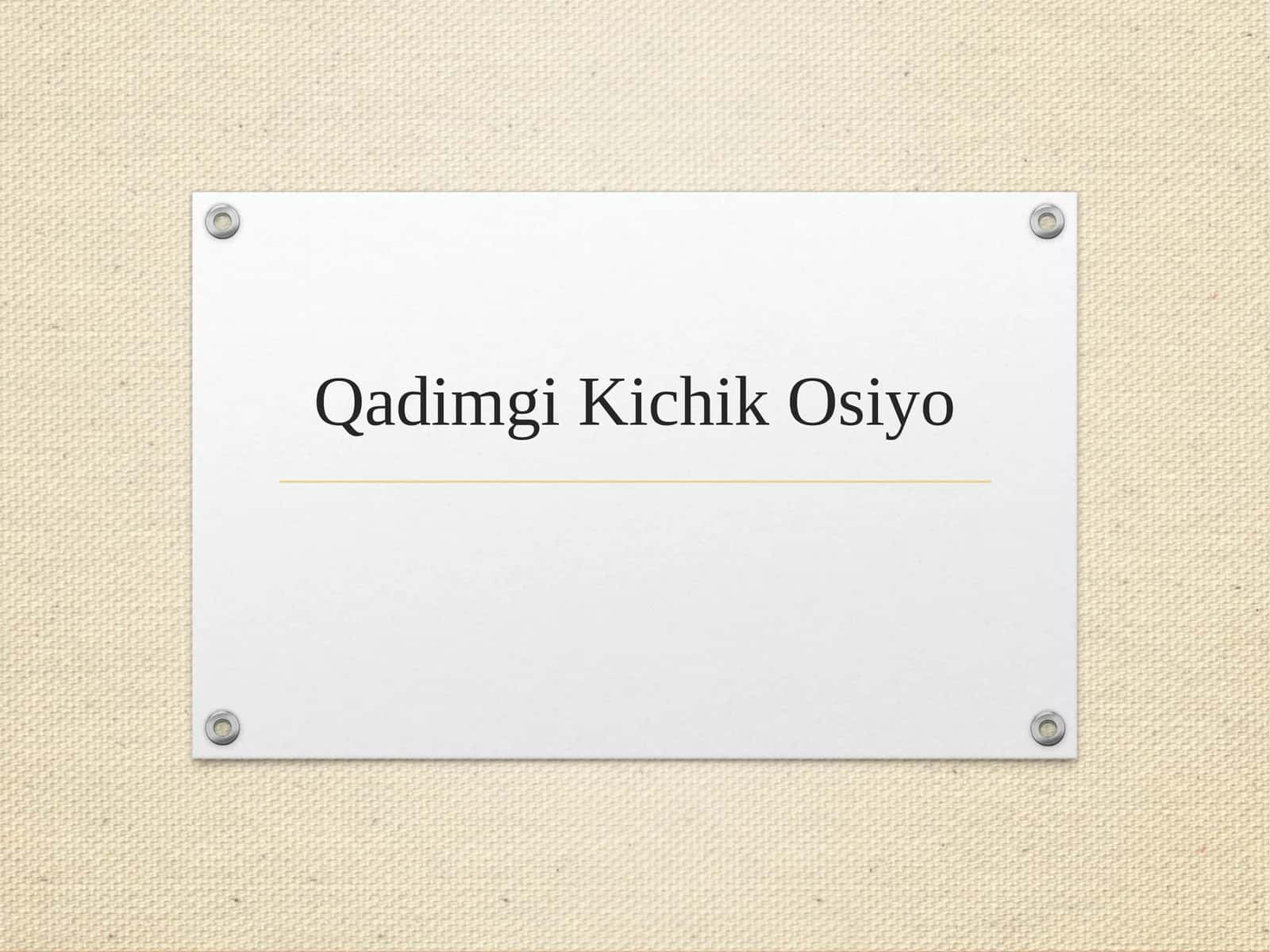 Qadimgi Kichik Osiyo (Tarix) 1
