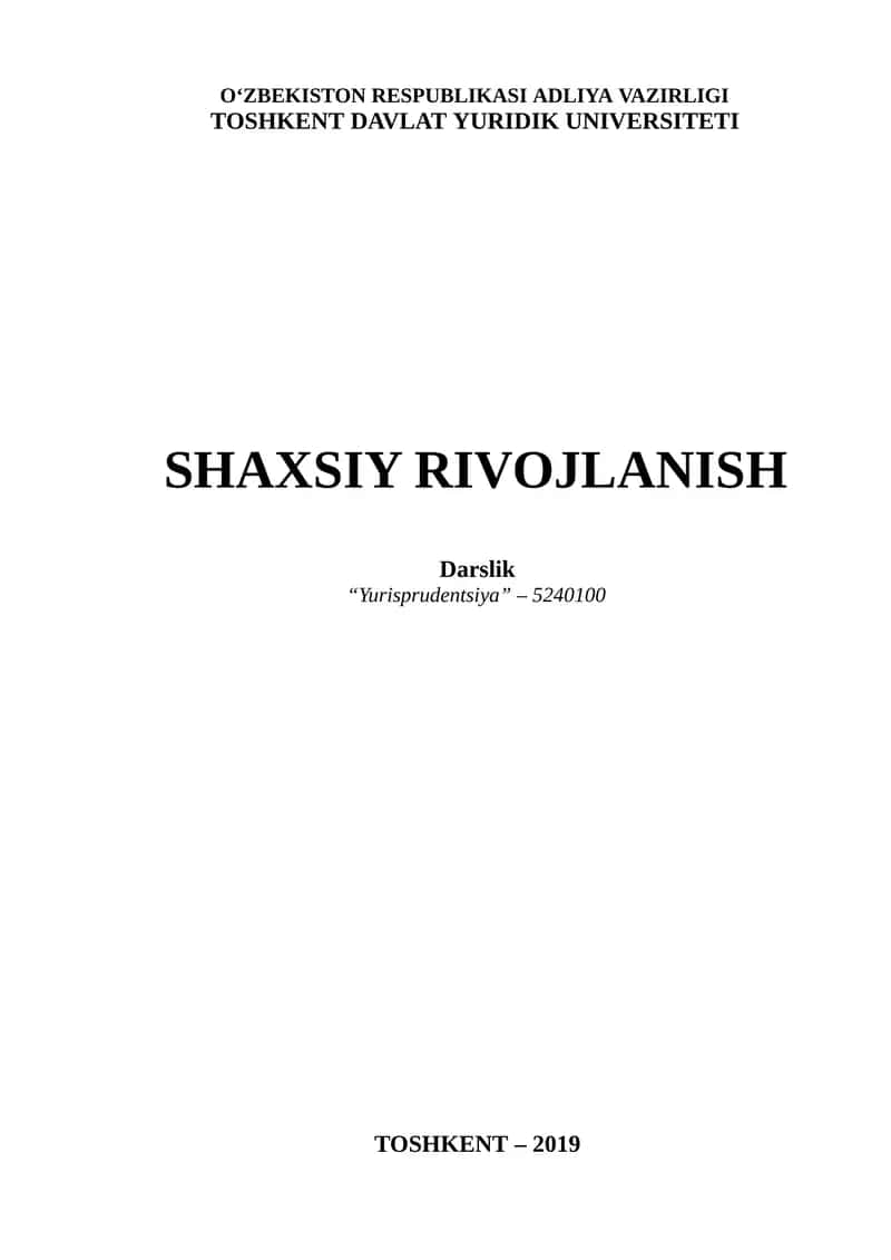 Shaxsiy rivojlanish 1
