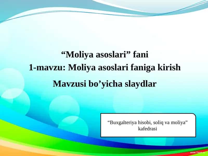 Moliyaasoslari 1