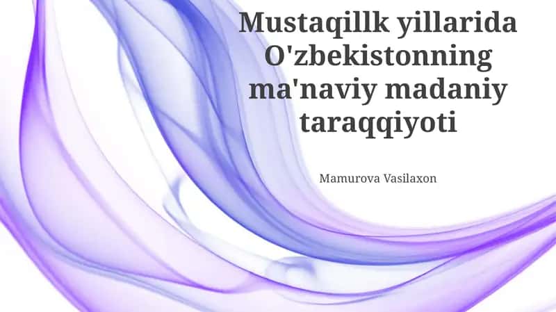 Ma'naviy madaniy taraqqiyot 1