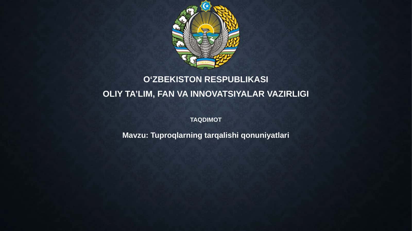Tuproqlarning tarqalishi qonuniyatlari 1