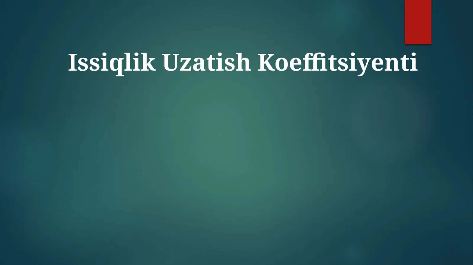 Issiqlik Uzatish Koeffitsiyenti 1