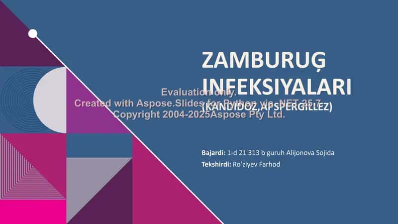 Zamburuģ infeksiyalari (kandidoz, apspergillez) 1