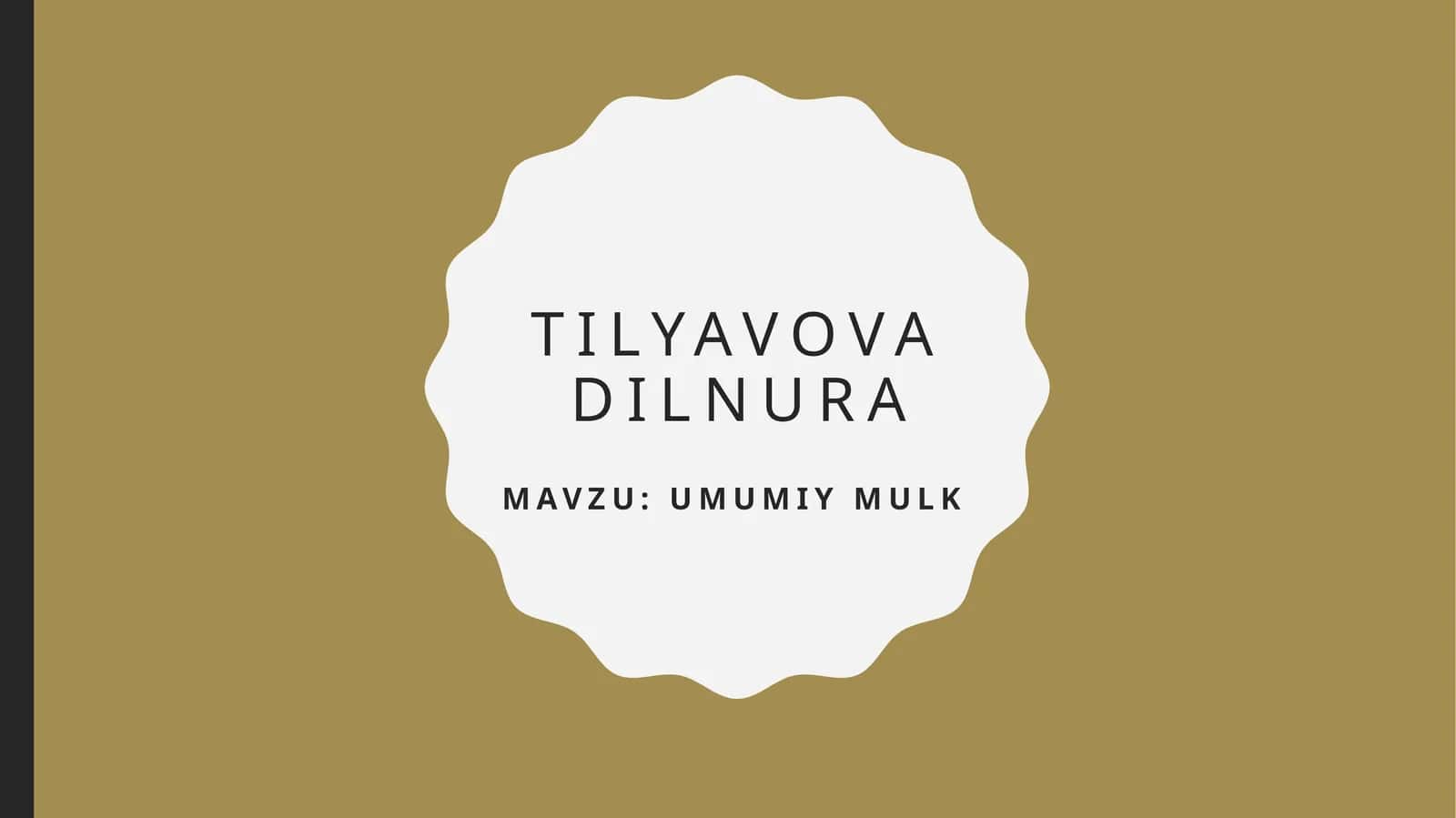 Umumiy mulk 1