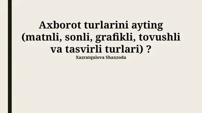 Matnli Ma'lumotlar 1