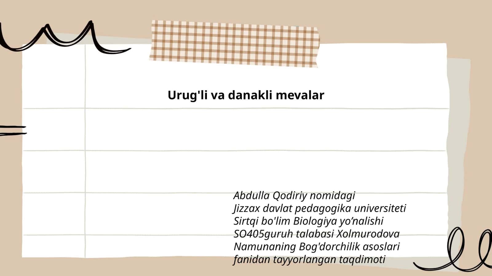 Urug'li va danakli mevalar taqdimoti 1