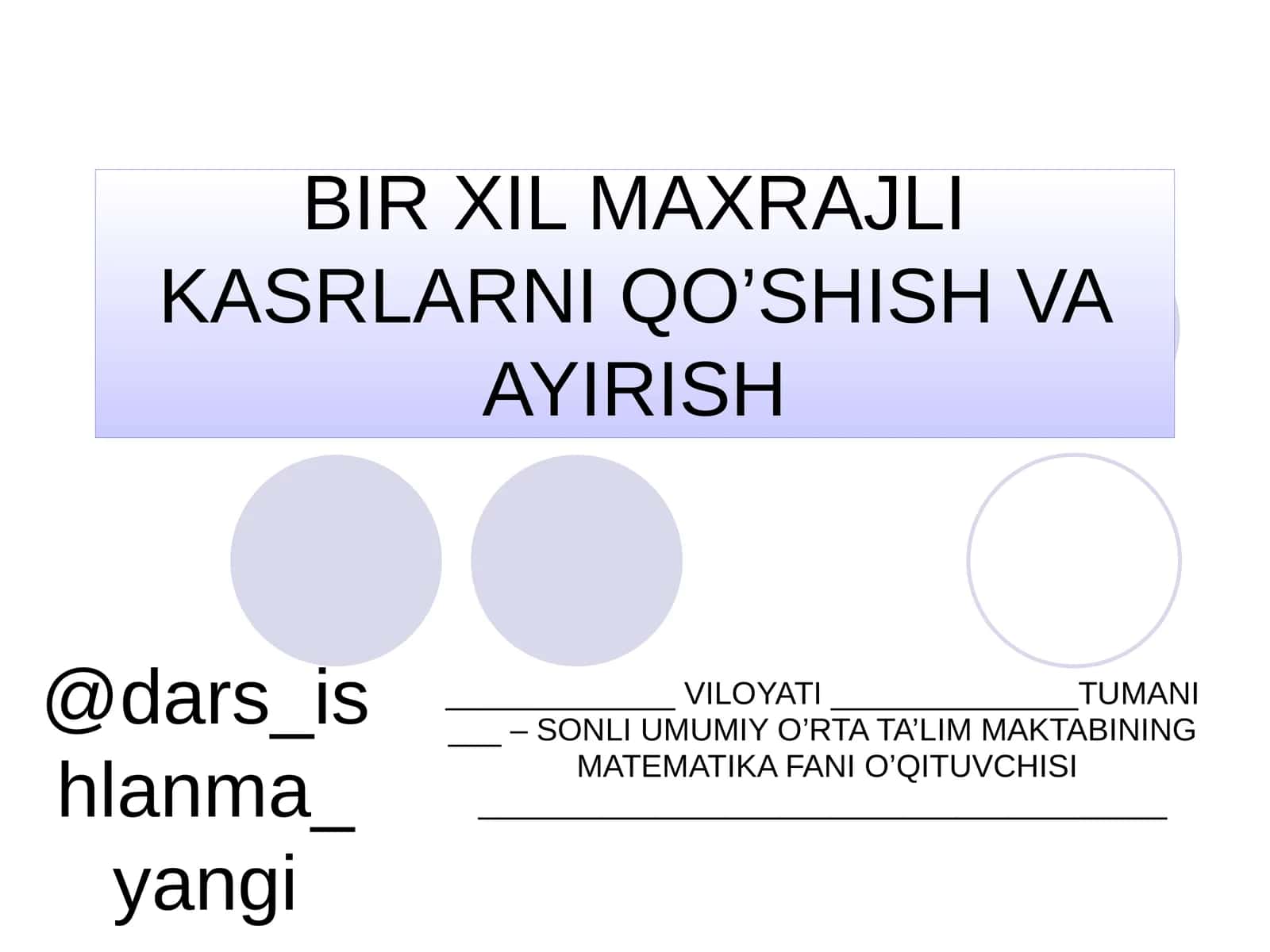 MATEMATIK DIKTANT 1