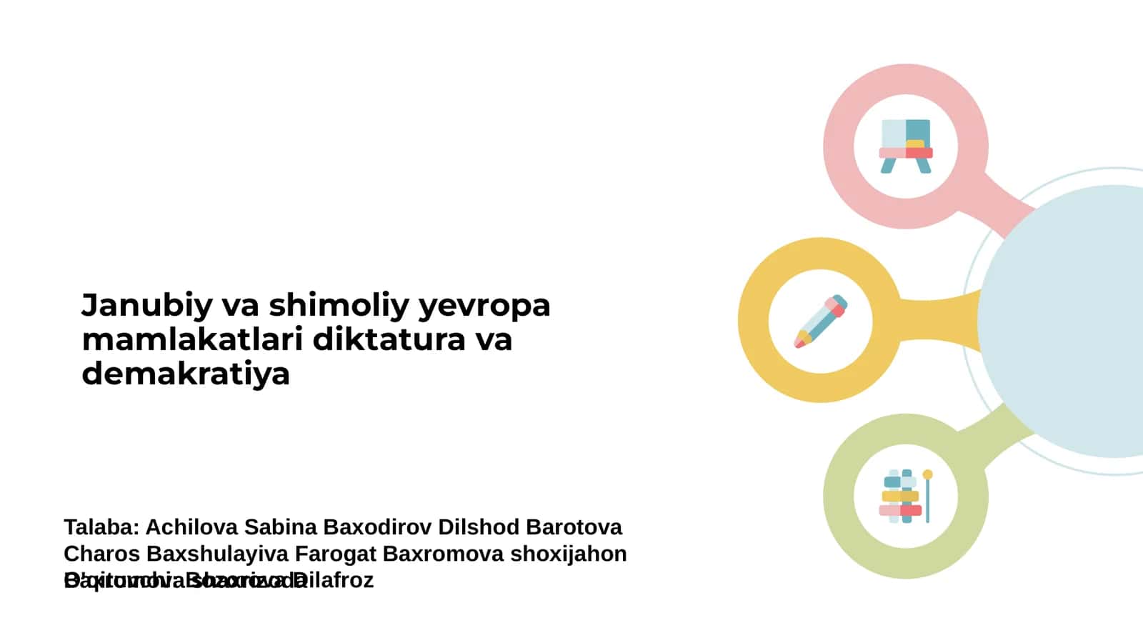 Janubiy va shimoliy Yevropa mamlakatlari diktatura va demakratiya 1