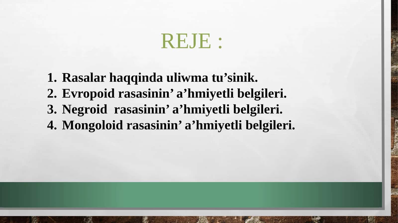 Rasalar Haqida Ma’lumot 1