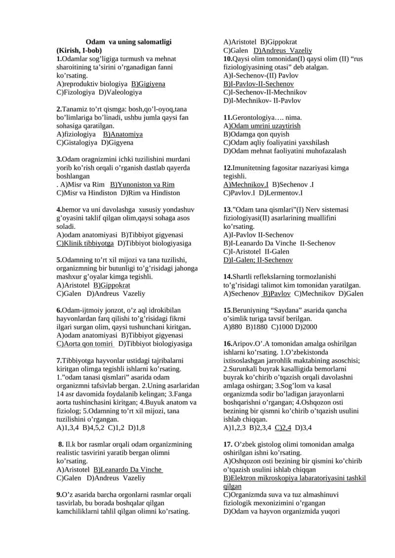 Odamlar sog’ligi va salomatligi 1