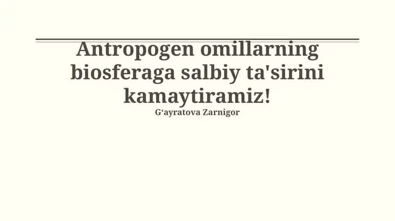Ekologik ta'lim va tarbiya 1