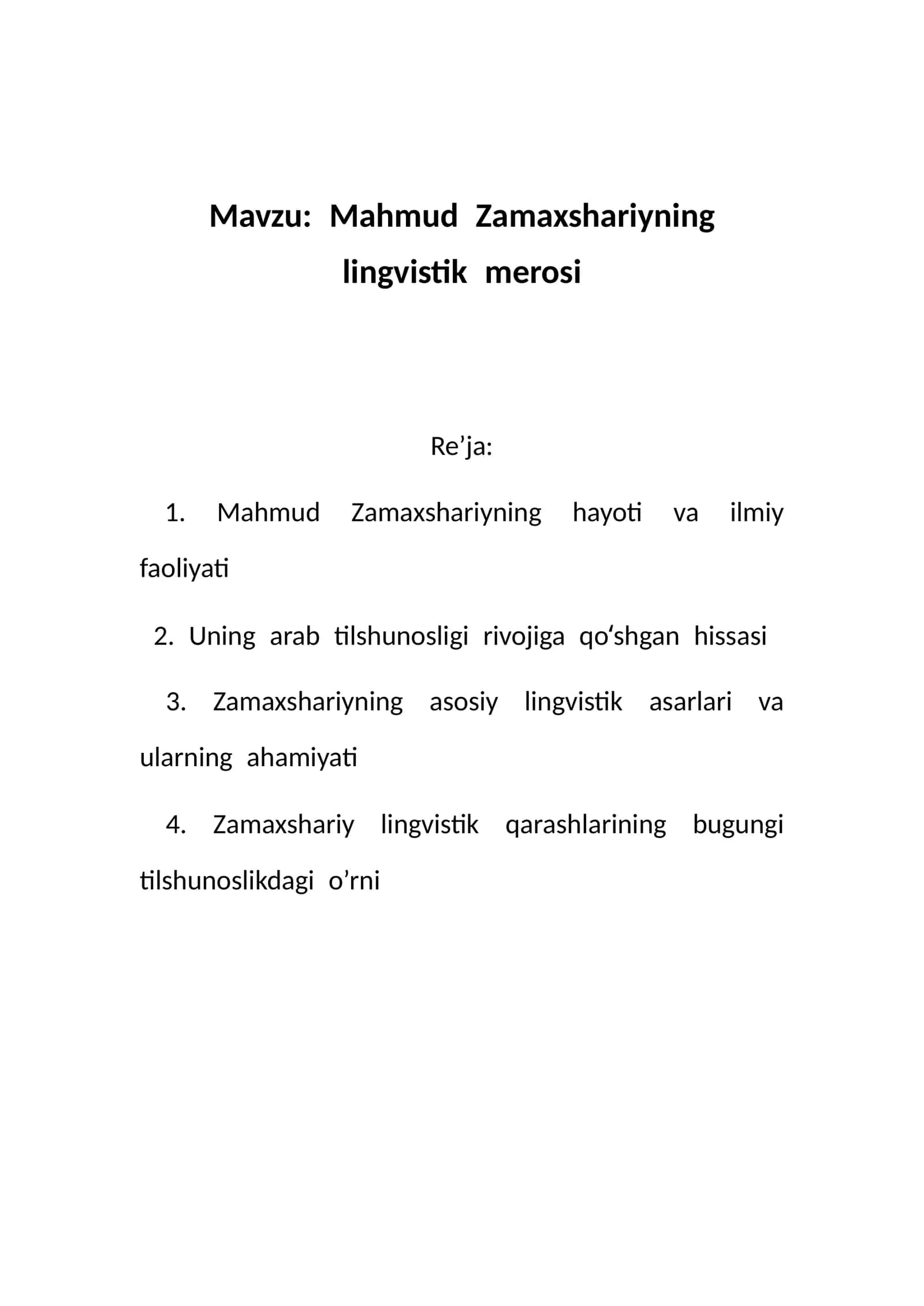 Mahmud Zamaxshariyning lingvistik merosi 1