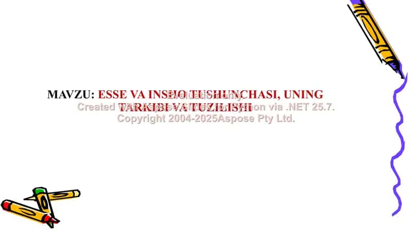 Esse va insho tushunchasi, uning tarkibi va tuzilishi 1