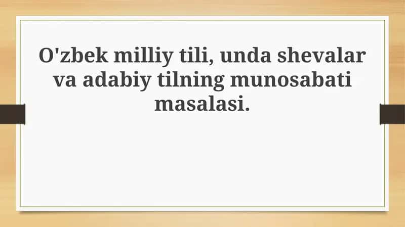 O'zbek tilining tarixi va milliy til sifatidagi roli 1