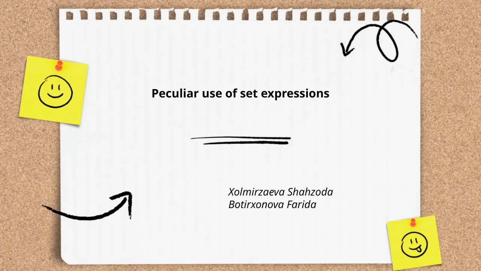 Peculiar use of set expressions 1