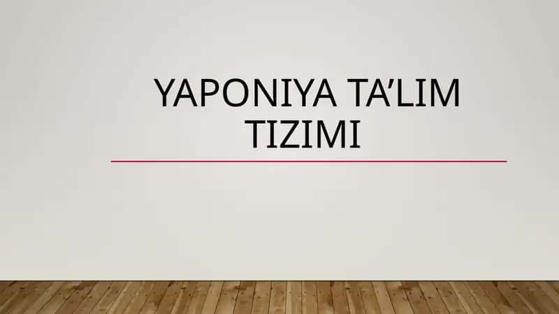 Yaponiyata’lim tizimi 1