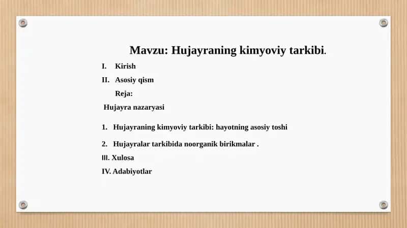 Hujuylaning kimyoviy tarkibi 1