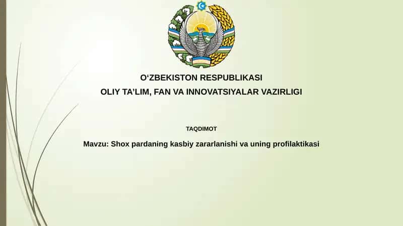 Shoxpardaning kasbiy zararlanishi va uning profilaktikasi 1
