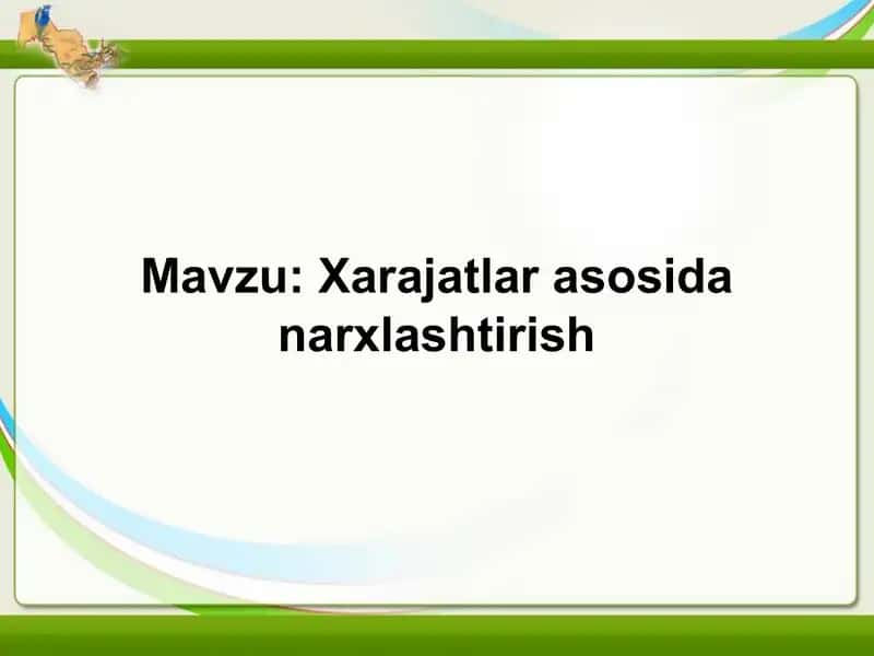 Ishlab Chiqarish Xarajatlari 1