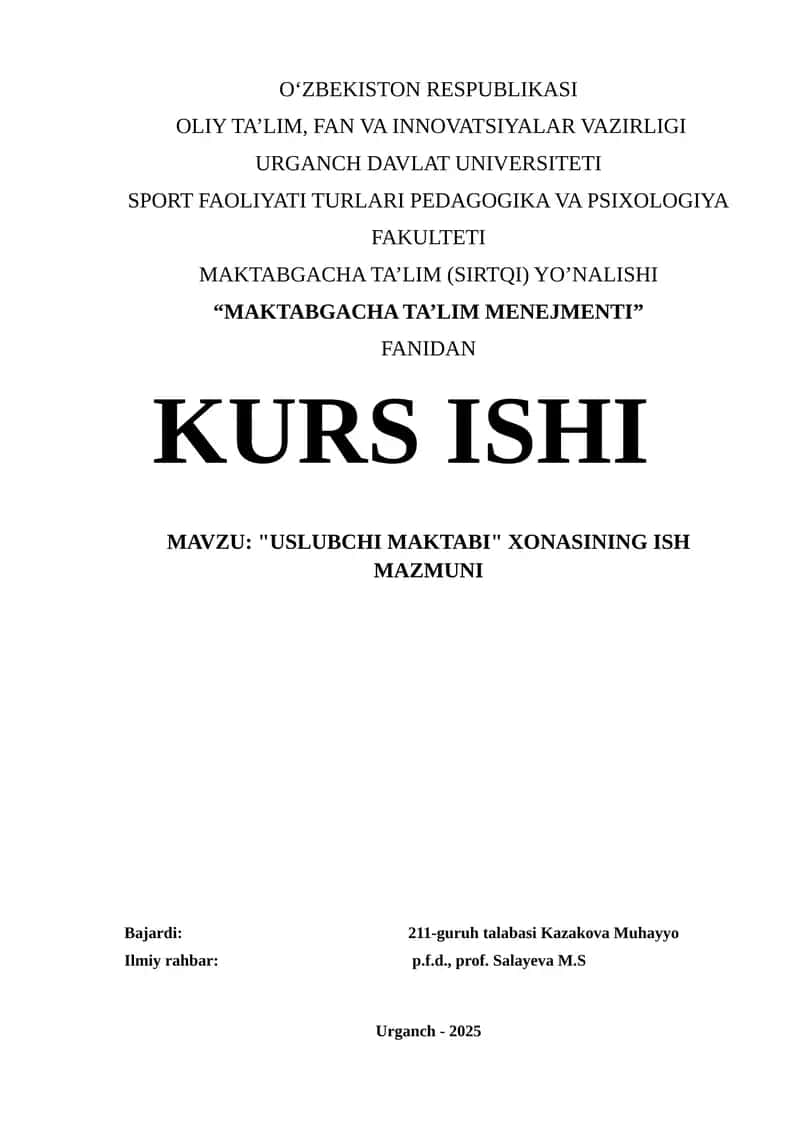 "Uslubchi maktabi" 1
