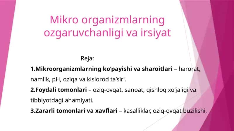 Mikroorganizmlarning ozgaruvchanligi va irsiyat 1