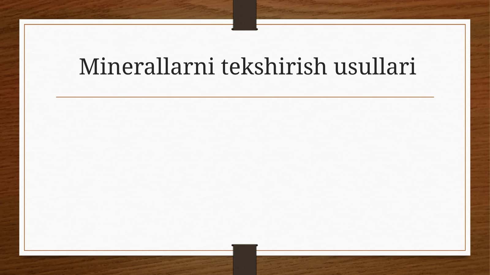 Minerallarnitekshirishusullari 1