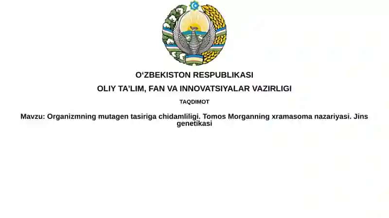 Organizmning mutagen tasiriga chidamliligi