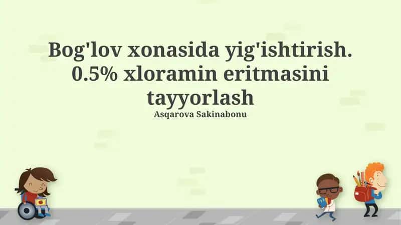 Xloramin Eritmasi Tayyorlash 1