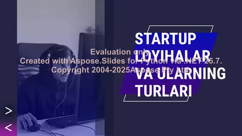 Startap loyihalar va ularning turlari 1