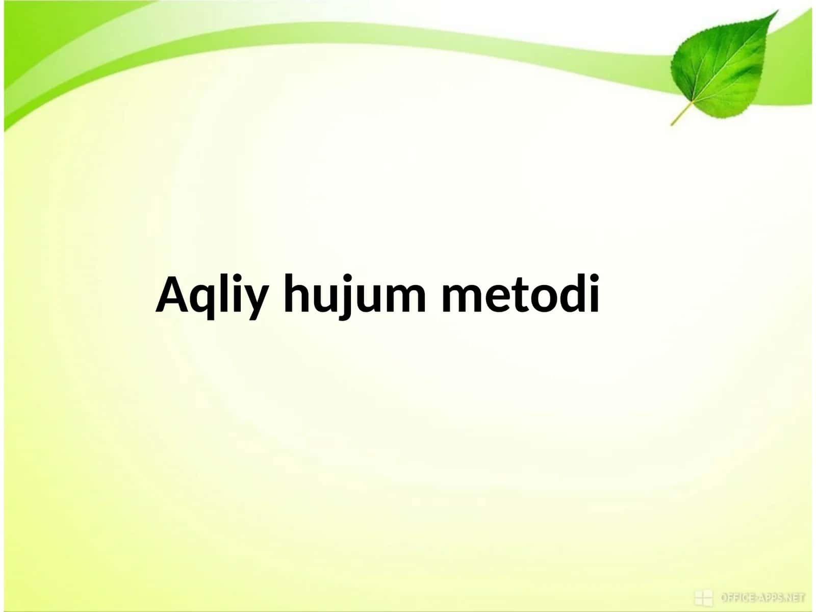Aqliy hujum metodi 1
