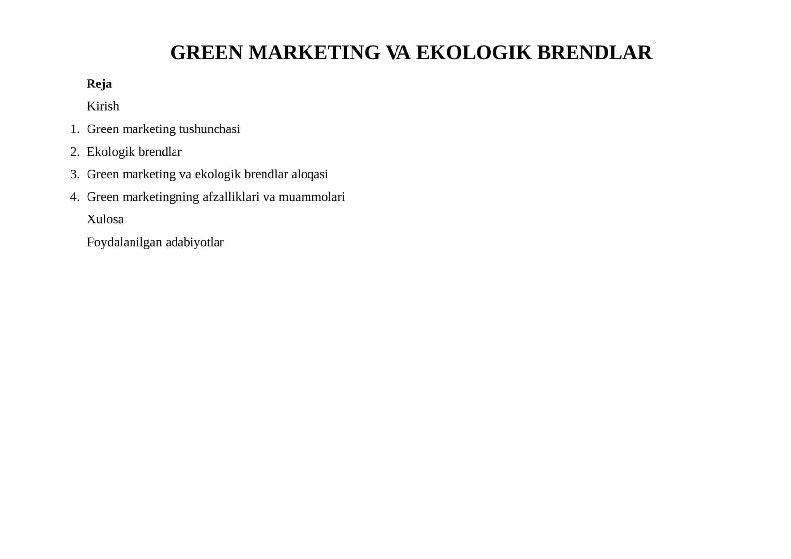 Greenmarketing va ekologik brendlar 1
