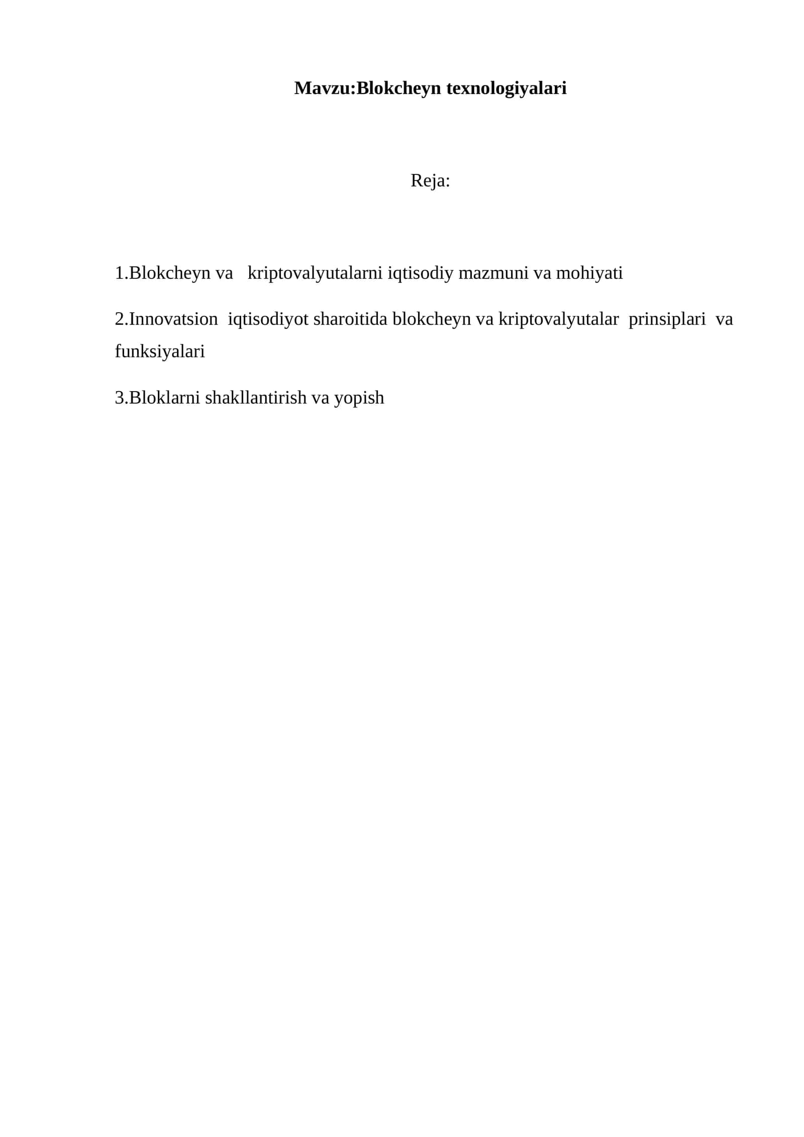 Blokcheyn texnologiyalari 1