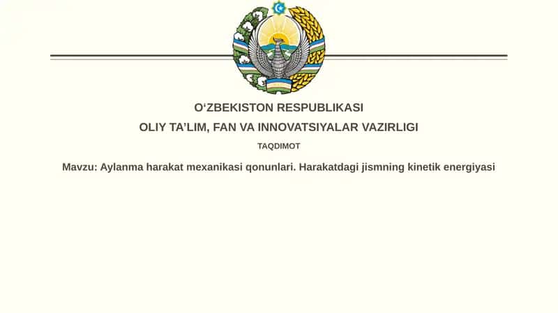 Aylanmaharakat mexanikasi qonunlari 1