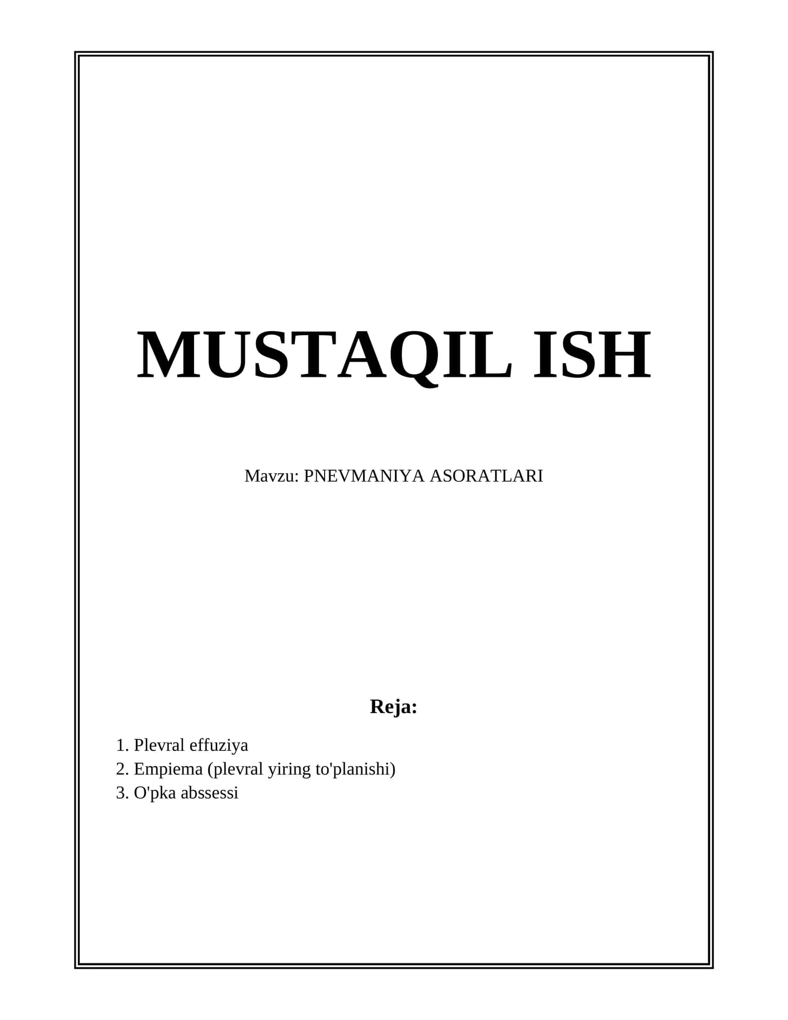PNEVMANIYA ASORATLARI 1