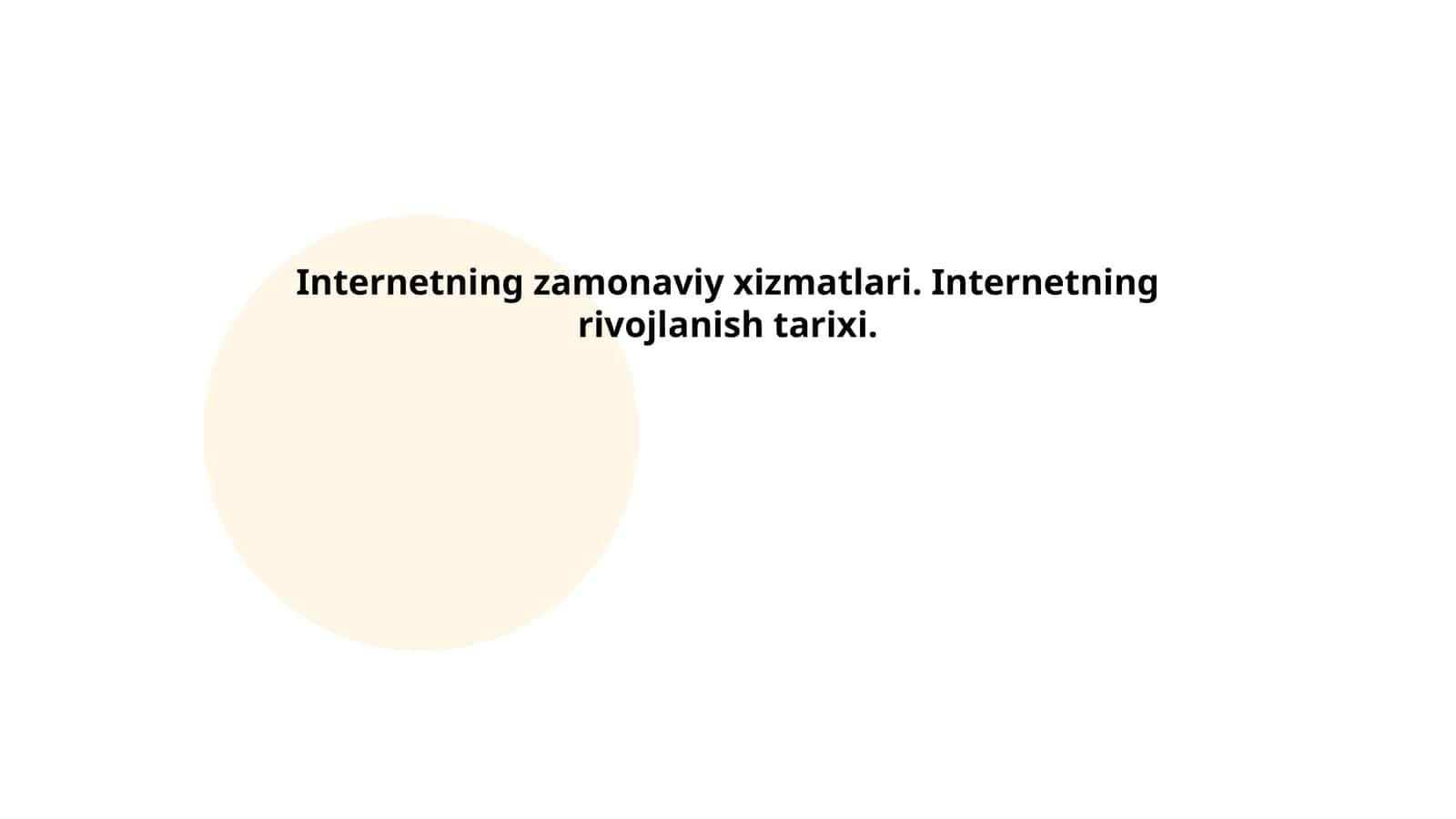 Internetning zamonaviy xizmatlari 1