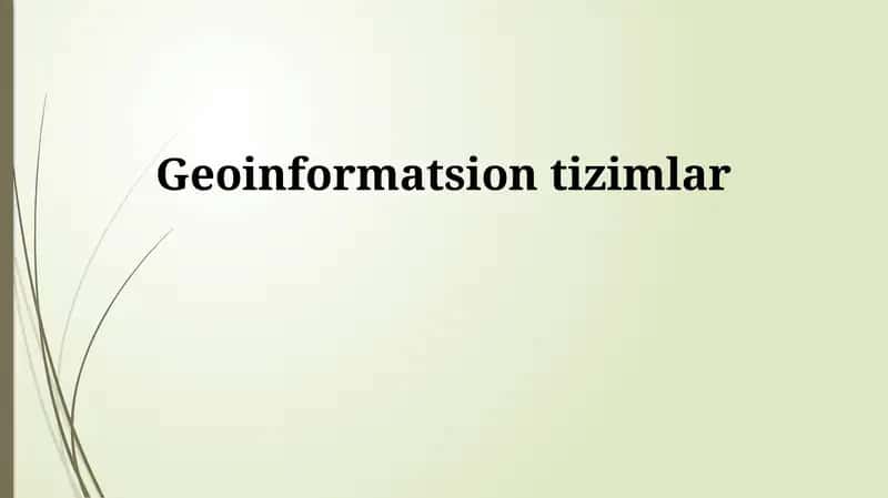 Geoinformatsion tizimlar 1