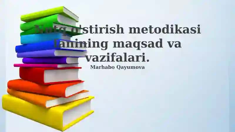 Nutq o'stirish metodikasi
