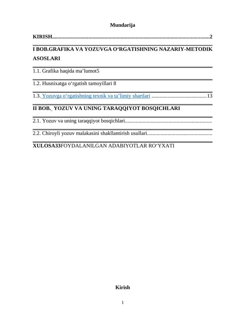 Grafika-yozuv tiziming birinchi komponenti 1