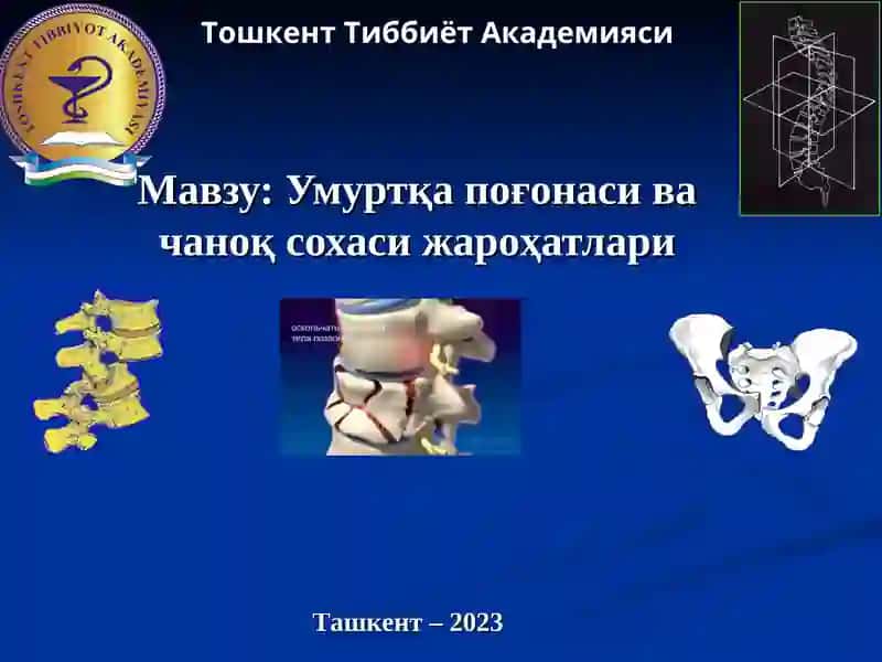 Умуртқа поғонаси ва чаноқ сохаси жароҳатлари