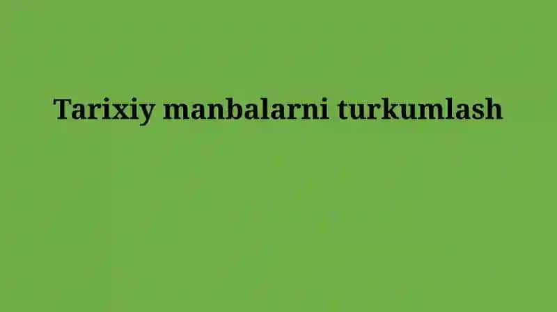 Manbalarni turkumlash