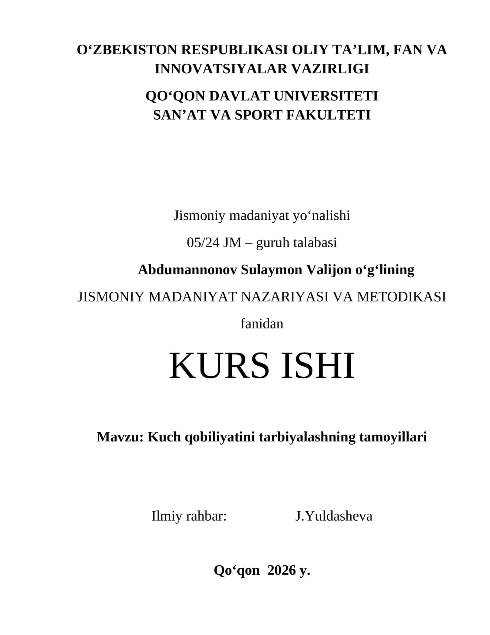 KUCH QOBILIYATLARINI TARBIYALASHNING TAMOYILLARI 1