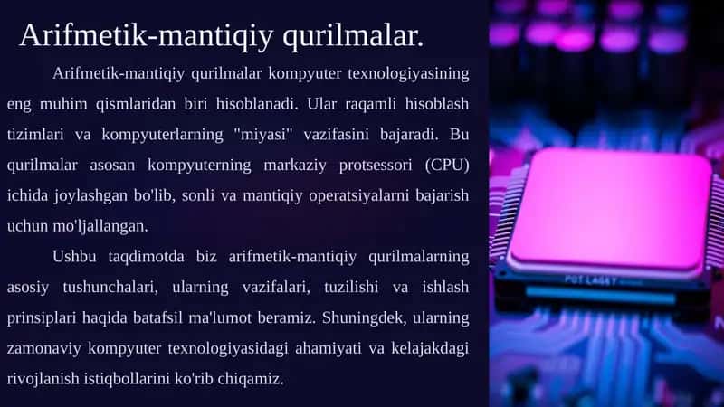 Arifmetik-mantiqiy qurilmalar 1