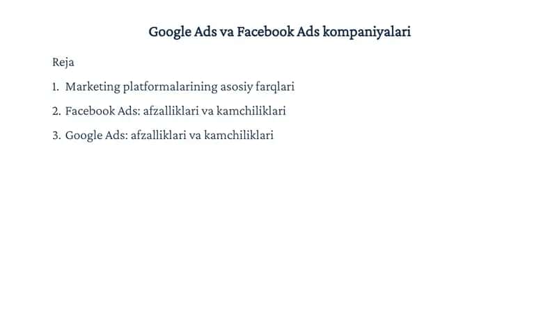 Google Ads va Facebook Ads kompaniyalari 1