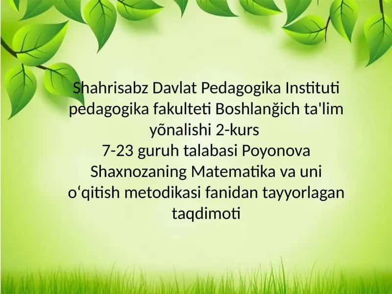 Bo'linish alomatlari 1