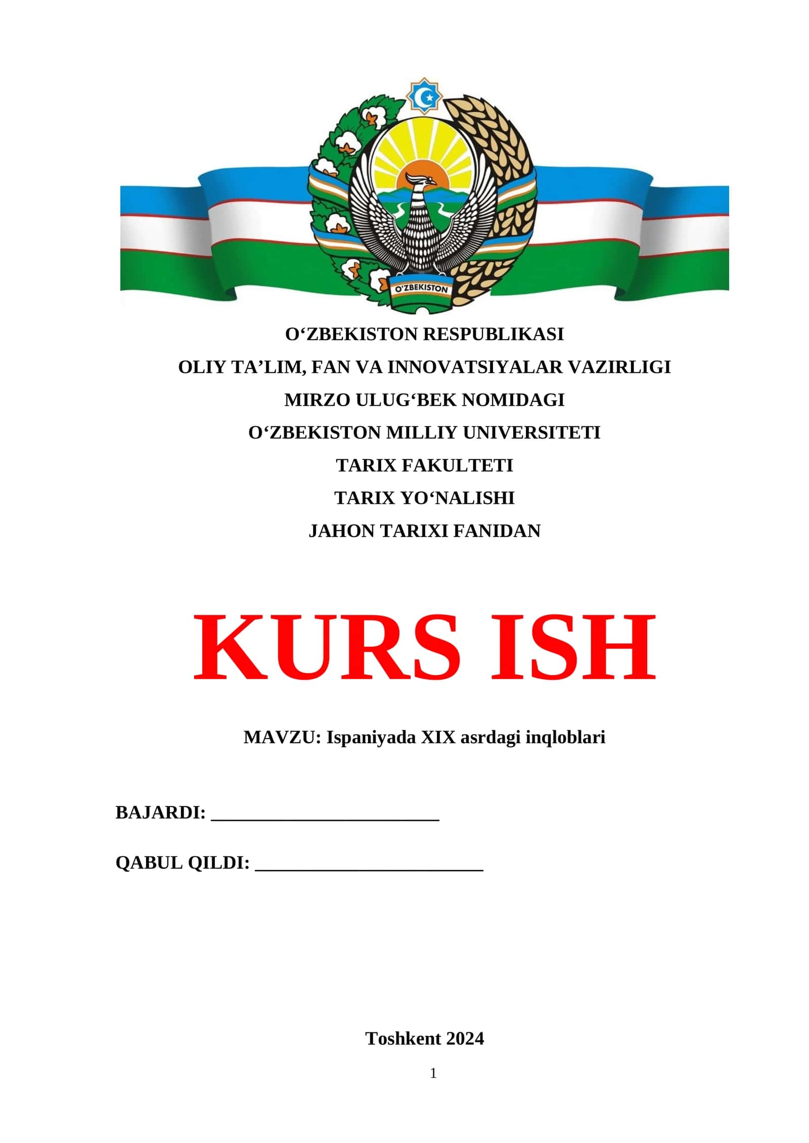 ISPANIYADA XIX ASRDAGI INQLOBLARI 1