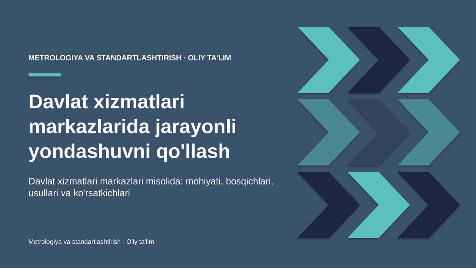 Metrologiya va standartlashtirish · Oliy ta'lim 1